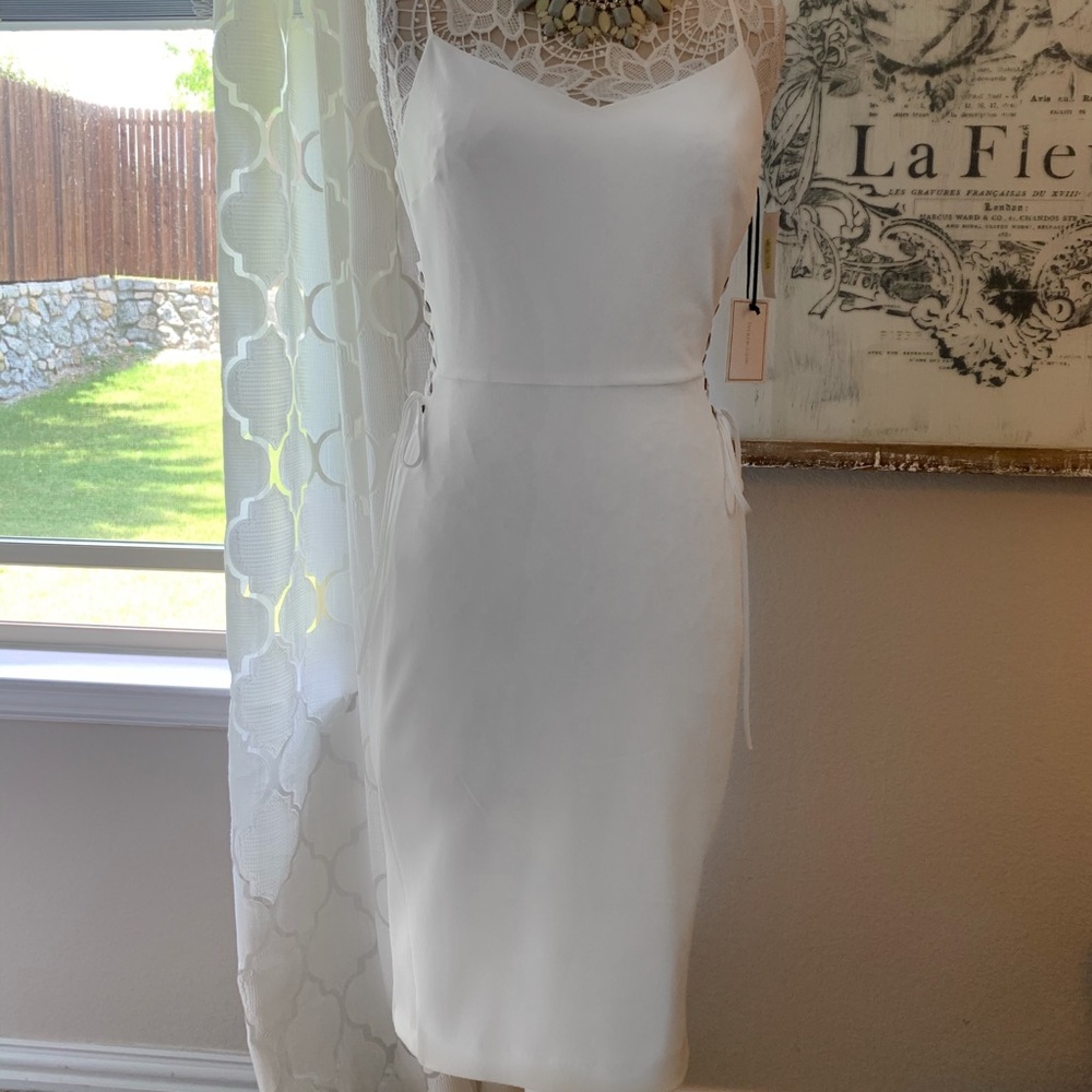 1 State white midi dress, size 6, NWT, stunning!